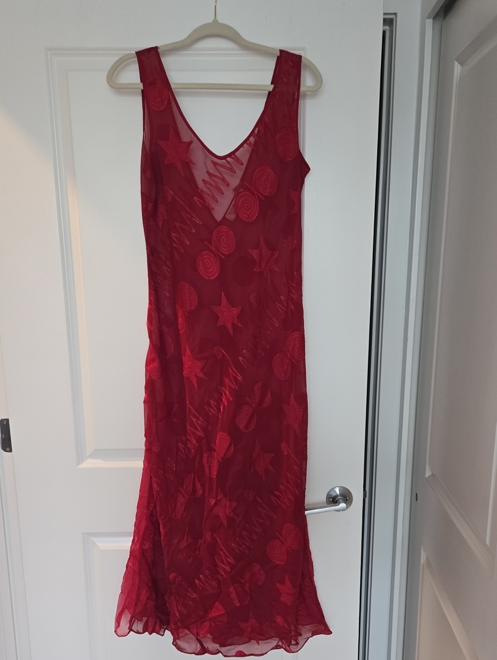 Victoria's Secret Red Sleeveless V-Neck Maxi Dress Vintage
